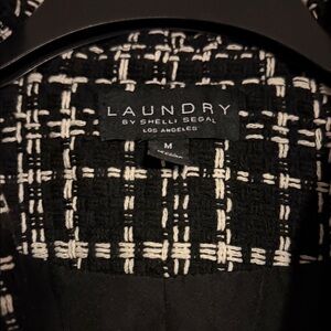 TWEED black & white Jacket-Laundry by Shelli Segal Black & White Textured Jacket